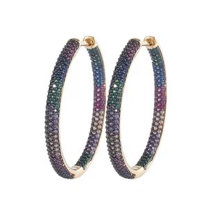 SOLD SOLD Big Micro Pave 🌈 Hoop Earrings